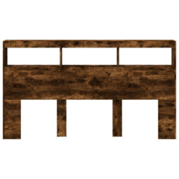 Walplus Headboard Cabinet With Led Smoked Oak 180X17X102 Cm - thumbnail 6