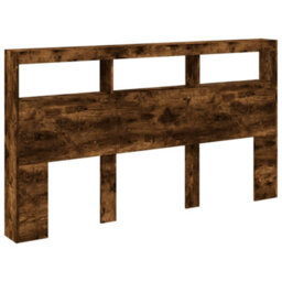 Walplus Headboard Cabinet With Led Smoked Oak 180X17X102 Cm - thumbnail 3