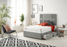 Somnior Beds Somnior Flexby Linen Silver 6Ft Memory Foam Divan Bed With 2 Drawers, Mattress & Headboard - Super King - thumbnail 3