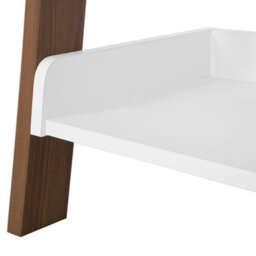 Beliani 5-Tier Ladder Bookcase Dark Wood With White Shelves, Wall-Mounted, Modern Home Office Display - thumbnail 8