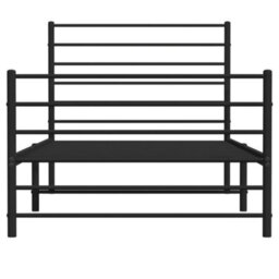 Berkfield Metal Bed Frame With Headboard And Footboard Black 107X203 Cm - thumbnail 6