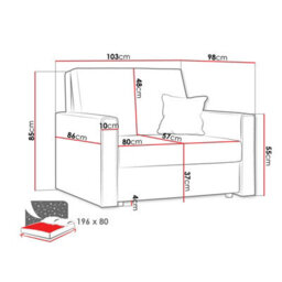 Viva Bis I Premium Sofa Bed Armchair With Storage For Lounge Chipboard Polyurethane Foam 103X85X98Cm Light Grey - thumbnail 5
