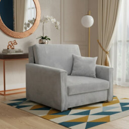 Viva Bis I Premium Sofa Bed Armchair With Storage For Lounge Chipboard Polyurethane Foam 103X85X98Cm Light Grey - thumbnail 1