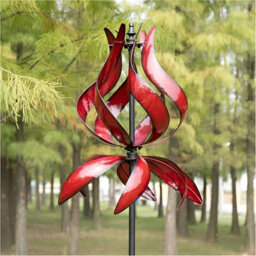 Primrose Metal Flutter Bulb Kinetic Wind Spinner In Red 65Cm - thumbnail 1