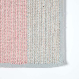 Homescapes Pink And Grey Striped Cotton Bath Mat - thumbnail 4