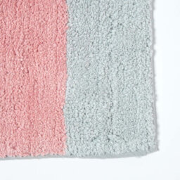 Homescapes Pink And Grey Striped Cotton Bath Mat - thumbnail 2