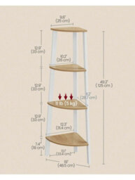 Vasagle Corner Shelf Unit, 4-Tier Corner Shelf, Ladder Shelf For Living Room, Bookshelf Or Plant Stand - thumbnail 6