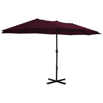 Berkfield Durable Outdoor Parasol With Aluminium Pole 460X270 Cm Bordeaux Red - image 1