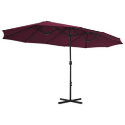 Berkfield Durable Outdoor Parasol With Aluminium Pole 460X270 Cm Bordeaux Red - thumbnail 4