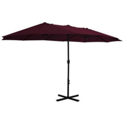 Berkfield Durable Outdoor Parasol With Aluminium Pole 460X270 Cm Bordeaux Red - thumbnail 1