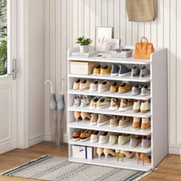 7 Tier Wooden Shoe Rack Storage Shelf Unit Cabinet Organiser - thumbnail 3