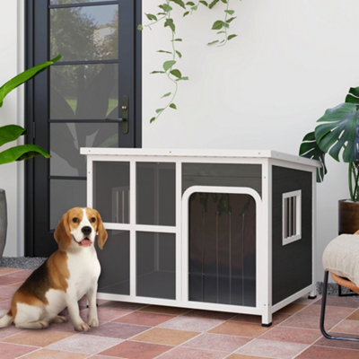Pawhut Wooden Dog Kennel Outdoor W/ Openable Top, 103 X 77 X 83Cm - image 1