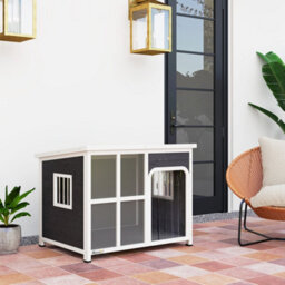 Pawhut Wooden Dog Kennel Outdoor W/ Openable Top, 103 X 77 X 83Cm - thumbnail 8