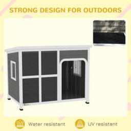 Pawhut Wooden Dog Kennel Outdoor W/ Openable Top, 103 X 77 X 83Cm - thumbnail 5