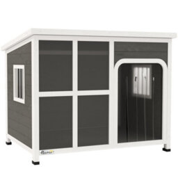 Pawhut Wooden Dog Kennel Outdoor W/ Openable Top, 103 X 77 X 83Cm - thumbnail 2