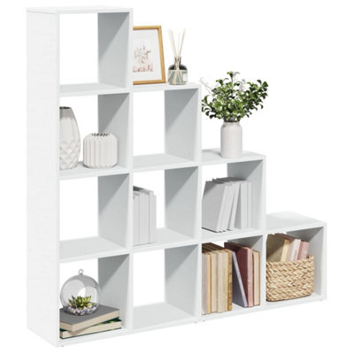 Berkfield Room Divider Bookcase 4-Tier White 131.5X29X131.5 Cm Engineered Wood - image 1