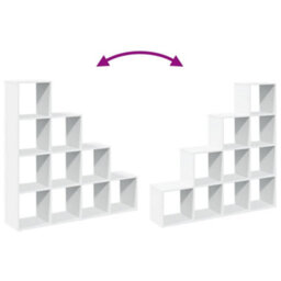 Berkfield Room Divider Bookcase 4-Tier White 131.5X29X131.5 Cm Engineered Wood - thumbnail 8
