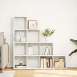 Berkfield Room Divider Bookcase 4-Tier White 131.5X29X131.5 Cm Engineered Wood - thumbnail 3