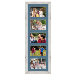 AK Frames 26X8 White Rustic Modern Multi Photo Frame With Pompadour Mount - Holds 5 Apertures (5X) 6X4 Photos - thumbnail 1