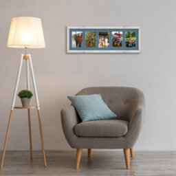 AK Frames 26X8 White Rustic Modern Multi Photo Frame With Pompadour Mount - Holds 5 Apertures (5X) 6X4 Photos - thumbnail 3
