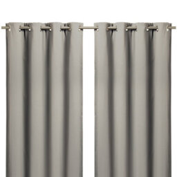 GoodHome Vestris Taupe Plain Blackout & Thermal Eyelet Curtain (W)167Cm (L)228Cm, Pair