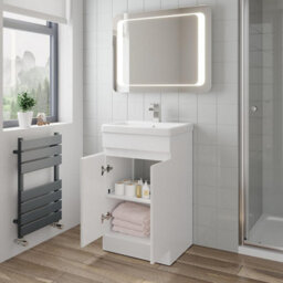 Affine 500mm Free Standing Vanity Unit 1Th Basin Sink Gloss White Flat Pack Bathroom - thumbnail 6