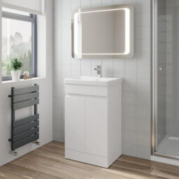 Affine 500mm Free Standing Vanity Unit 1Th Basin Sink Gloss White Flat Pack Bathroom - thumbnail 5