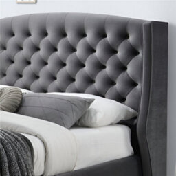 "Worcester Dark Grey Fabric Bed Frame - Double 4Ft 6"" (167Cm)" - thumbnail 2