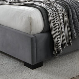 "Worcester Dark Grey Fabric Bed Frame - Double 4Ft 6"" (167Cm)" - thumbnail 3