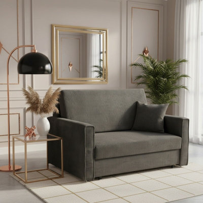 Viva Bis Ii Premium Upholstered Sofa Bed For Living Room Chipboard Frame Foam Wave Spring 133X85X98Cm Grey - image 1