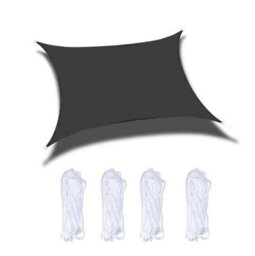 Black 2X3M Rectangular Shade Sail Uv Resistant - thumbnail 1