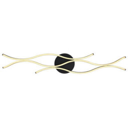 Luminosa Lighting Luminosa Geronimo Integrated Led Semi Flush Ceiling Light Matt Black, Wood Effect 3X Led 3000K - thumbnail 4
