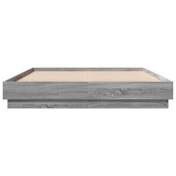 Berkfield Bed Frame With Led Without Mattress Grey Sonoma 160X200 Cm - thumbnail 6