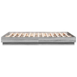 Berkfield Bed Frame With Led Without Mattress Grey Sonoma 160X200 Cm - thumbnail 7