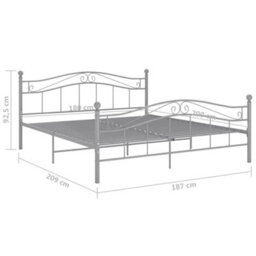 Berkfield Bed Frame Grey Metal 180X200 Cm 6Ft Super King - thumbnail 8