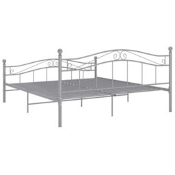 Berkfield Bed Frame Grey Metal 180X200 Cm 6Ft Super King - thumbnail 5