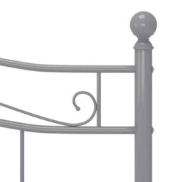 Berkfield Bed Frame Grey Metal 180X200 Cm 6Ft Super King - thumbnail 6