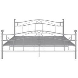 Berkfield Bed Frame Grey Metal 180X200 Cm 6Ft Super King - thumbnail 3