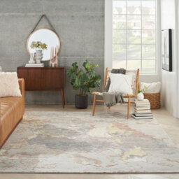 Silver Handmade Luxuriousmodern Wool Easy To Clean Abstract Dining Room Bedroom And Living Room Rug -168Cm X 226Cm - thumbnail 1