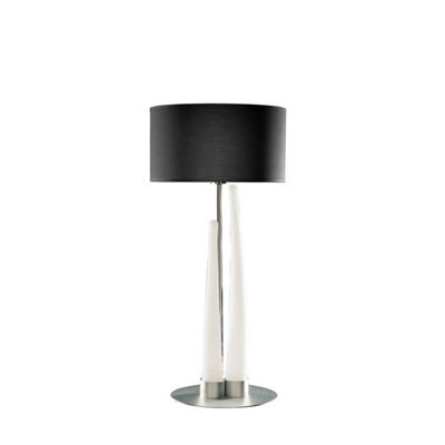 Luminosa Lighting Luminosa Estalacta Table Lamp 3 Light Gu10 Indoor, Silver/opal White With Black Shade - image 1