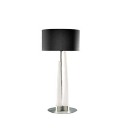 Luminosa Lighting Luminosa Estalacta Table Lamp 3 Light Gu10 Indoor, Silver/opal White With Black Shade - thumbnail 1