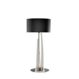 Luminosa Lighting Luminosa Estalacta Table Lamp 3 Light Gu10 Indoor, Silver/opal White With Black Shade - thumbnail 7