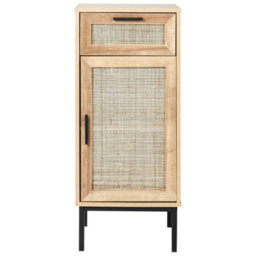 Wyld And Coco Bathroom Cabinet Light Brown 40 X 92 Cm With Braided Rattan Front And Matt Finish - thumbnail 1