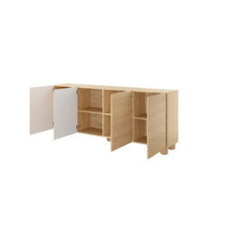 Arten Lomo 200Cm Oak Vincenza Four-Door Sideboard For Spacious Living Room Storage - thumbnail 5