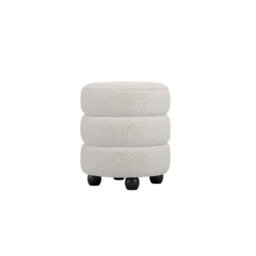 Wyld Haus Antipodes Ivory Chenille Round 3-Tier Pouffe 440mm X 500mm - thumbnail 2