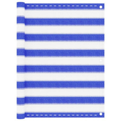 Berkfield Balcony Screen Blue And White 90X300 Cm Hdpe - image 1