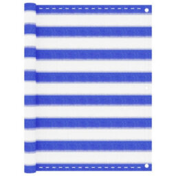 Berkfield Balcony Screen Blue And White 90X300 Cm Hdpe - thumbnail 1