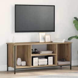Berkfield Tv Stand Artisan Oak Engineered Wood, Metal 102 X 35 X 45 Cm