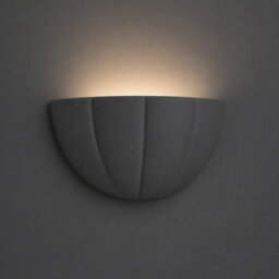 Valuelights Leonardo Navy Blue Ceramic Scallop Flush Wall Sconce Light With Bulb - thumbnail 2