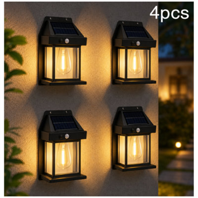 4 Pack Solar Motion Sensor Wall Lights Outdoor Garden Security Lamps - image 1